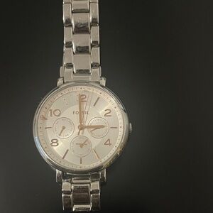 Fossil Silver Watch with White Dial